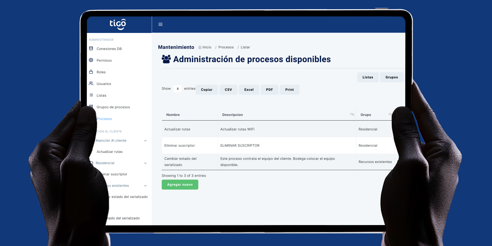 Mockup del flujo FIXIT para TIGO